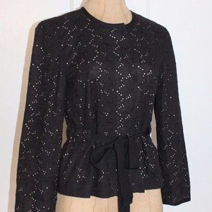 Ann Taylor Loft two tone Eyelet work jacket